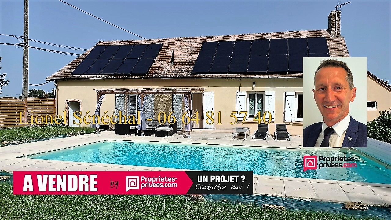 Maison de plain - pied 7 pièce(s) 114 m2 avec sa piscine et son superbe terrain extérieur à 10 mn de Le Mans secteur Sud Sarthe