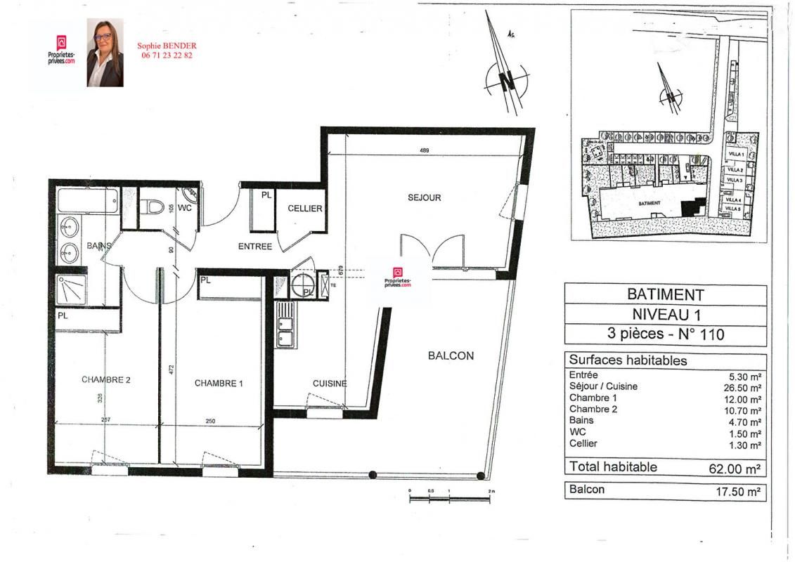 MERIGNAC Dept 33, Gironde - MERIGNAC CAPEYRON - Appartement  3 pièce(s) 61 m2 avec balcon de 17m2 2