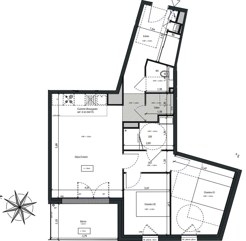 VANNES Appartement Vannes 3 pièces 68 m2, balcon et parking couvert 3