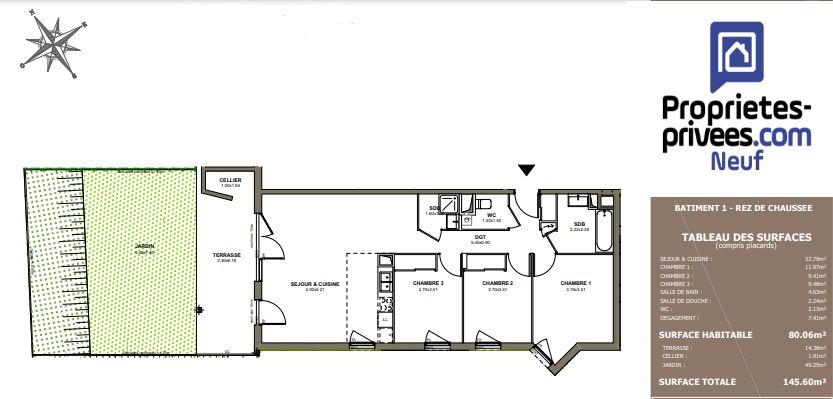 VILLEURBANNE Appartement Villeurbanne 4 pièce(s) 80 m² 3
