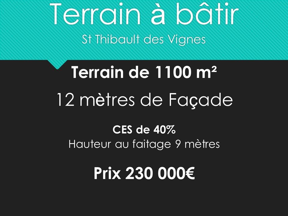LAGNY-SUR-MARNE Terrain St Thibault Des Vignes 1100 m2 2
