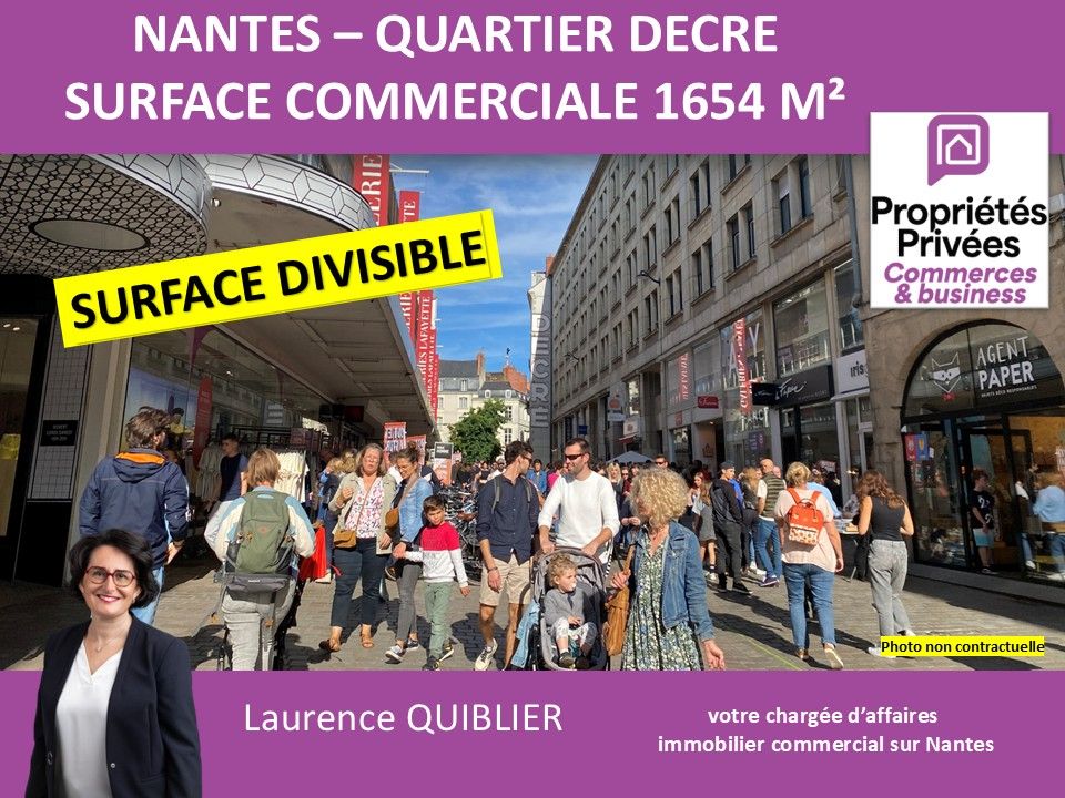 44000 NANTES - SURFACE COMMERCIALE DIVISIBLE 1720 m² , A LOUER, QUARTIER DECRE