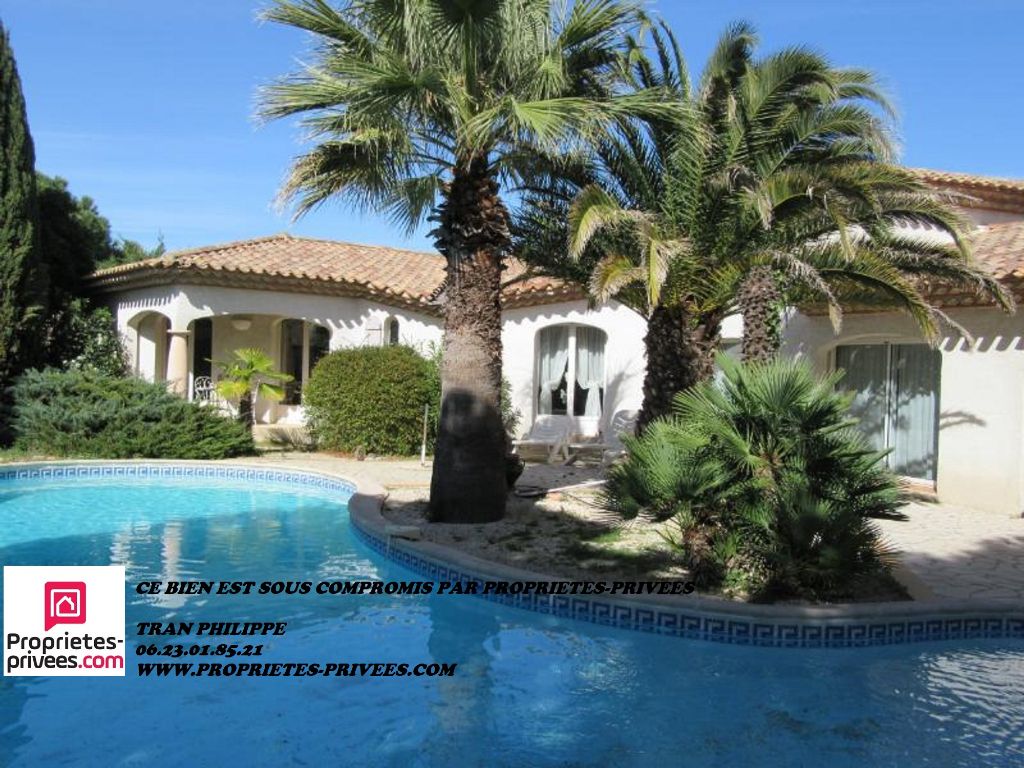 Villa  T4 plain pied de 155m² habitable avec piscine et jardin de 1100m²