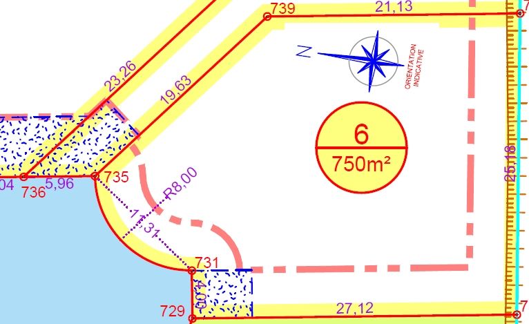 Terrain à bâtir, 750m², viabilisé, lot  N°6