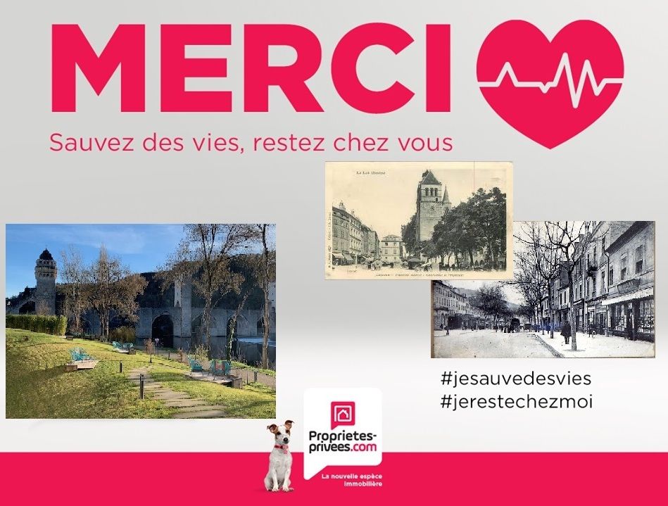 Cahors centre Maison 3 chambres et bureau avec 2 terrasses et garage