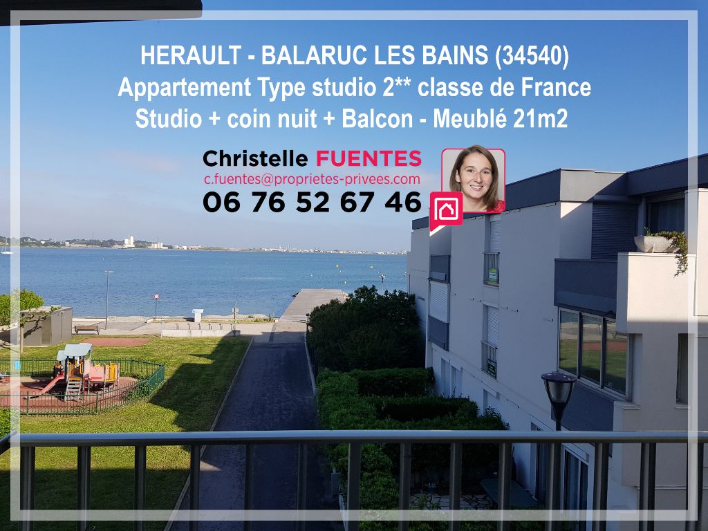 HERAULT - BALARUC LES BAINS - STUDIO 21M2 BALCON - VUE ETANG DE THAU