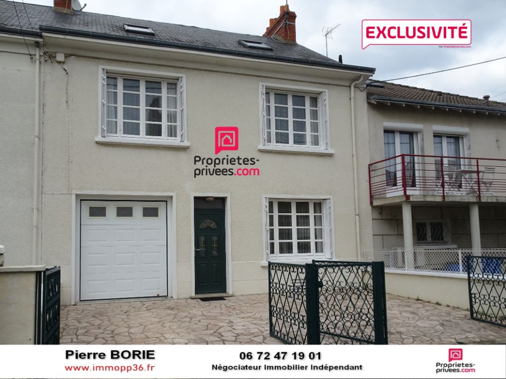 Exclu : Maison de ville très propre, 3 ch, garage, jardin, cave et annexes