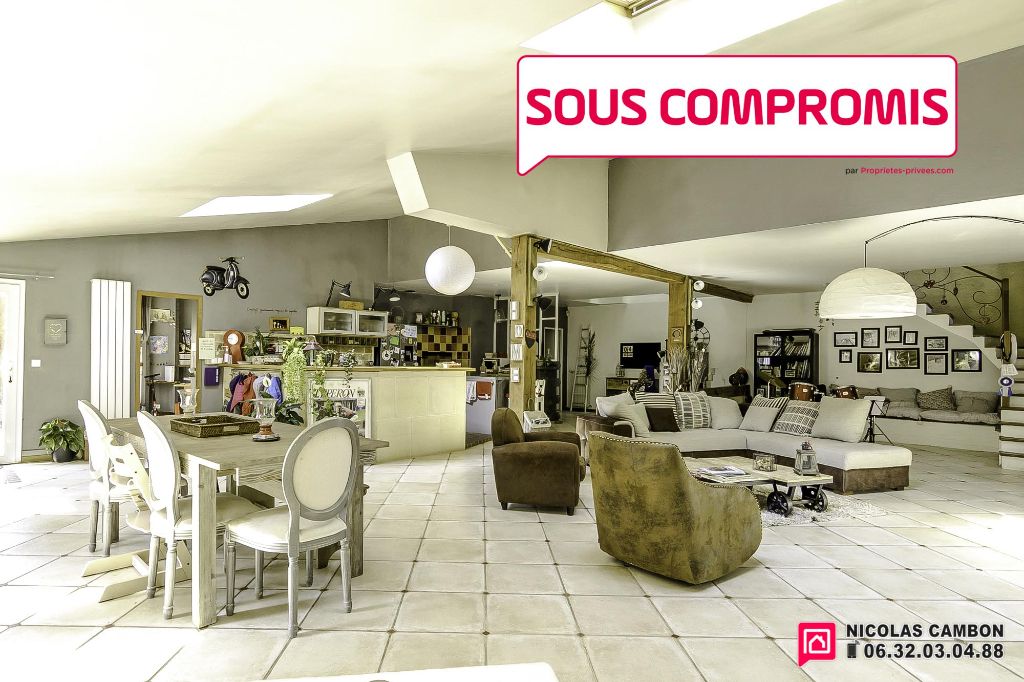 Maison atypique de 210m2, pièce de vie 115m2, 4 chambres à Vernou-la Celle - 325000 euros