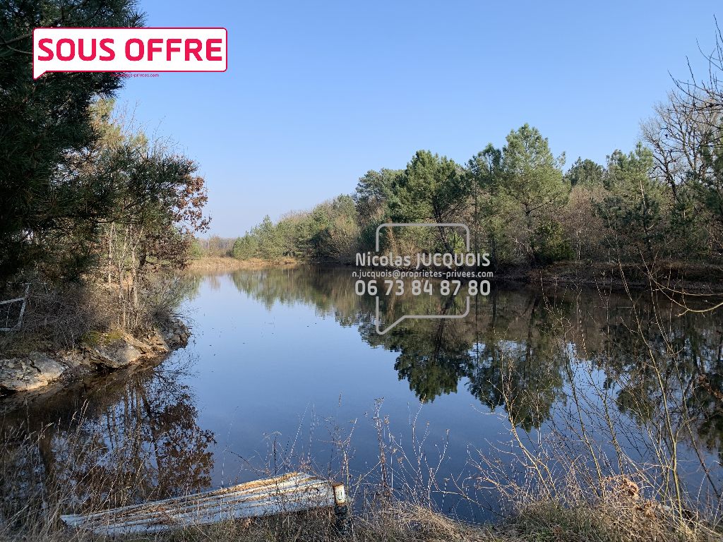 Beau terrain de loisir avec étang sur plus d'un hectare, clos