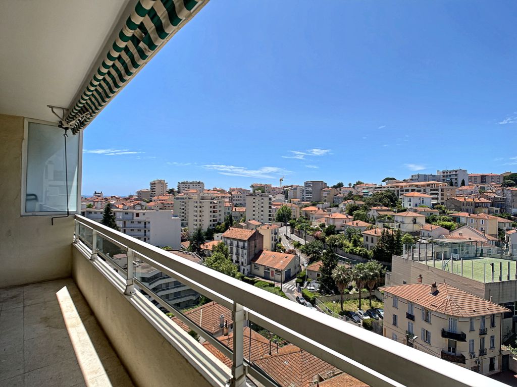 Cannes bas petit juas, Appartement dernier étage vue mer 63m2 traversant 2 terrasses