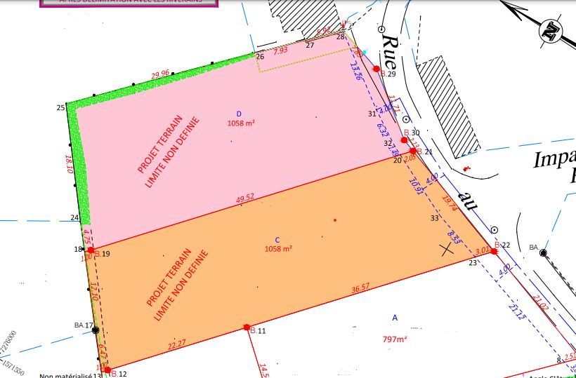 Terrain Saulnieres 1058 m2