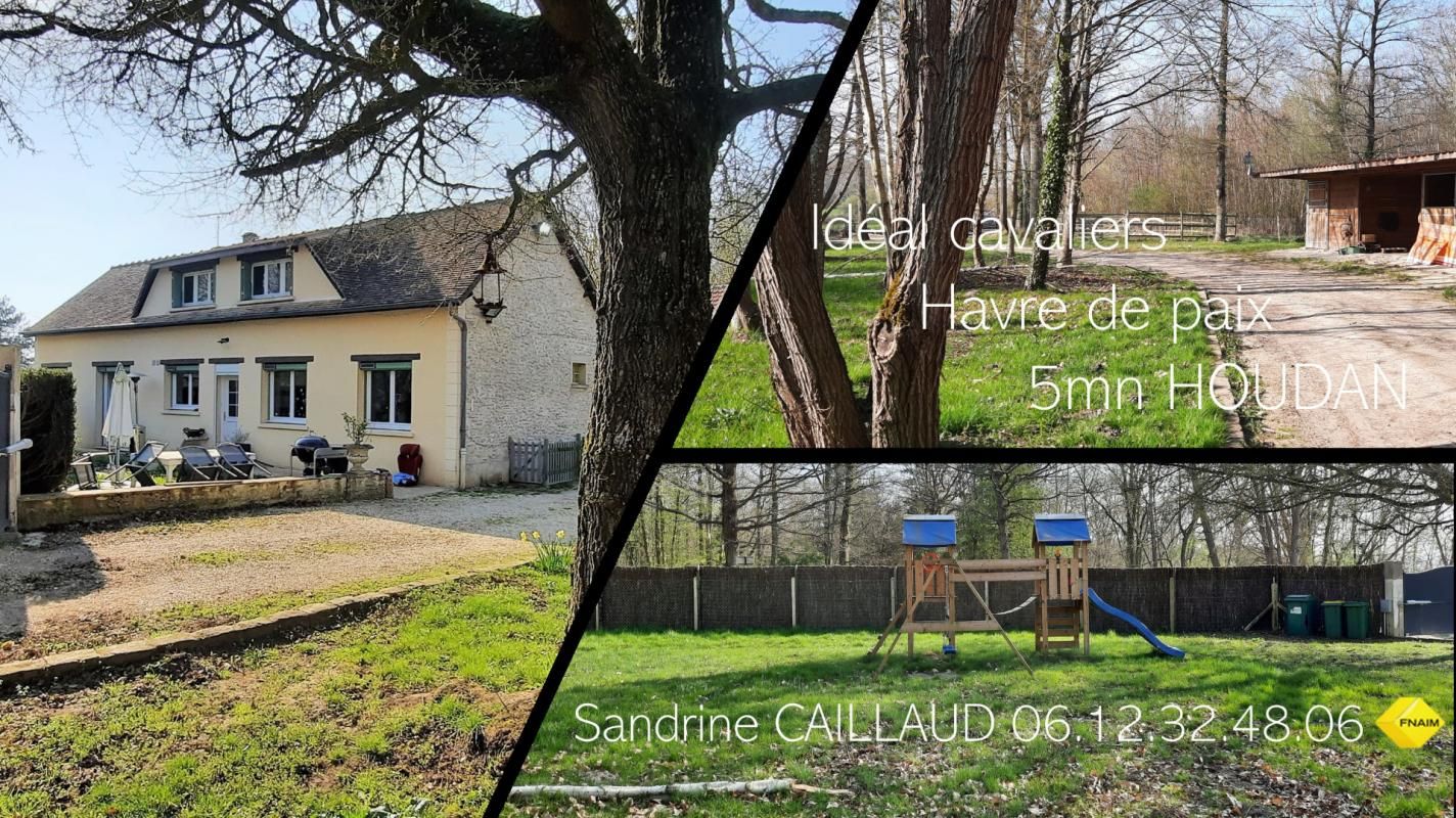 5MN HOUDAN - Maison ancienne avec box et pré - 3 chambres - salle de jeux - hangar - terrain 11479 m² - 582344 Euros HAI