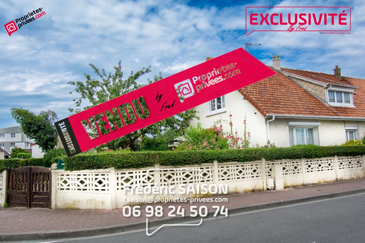 CALAIS -62100- MAISON SEMI PLAIN PIED - 90M² - 3 CHAMBRES- JARDIN -GARAGE