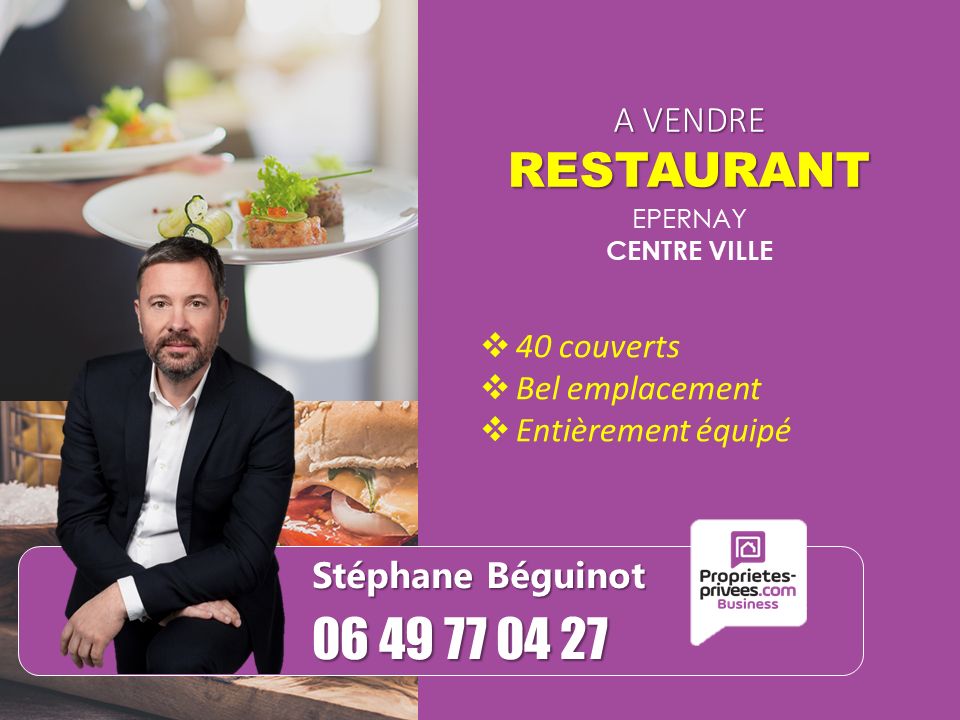EPERNAY - Fonds de commerce Restaurant  45 couverts