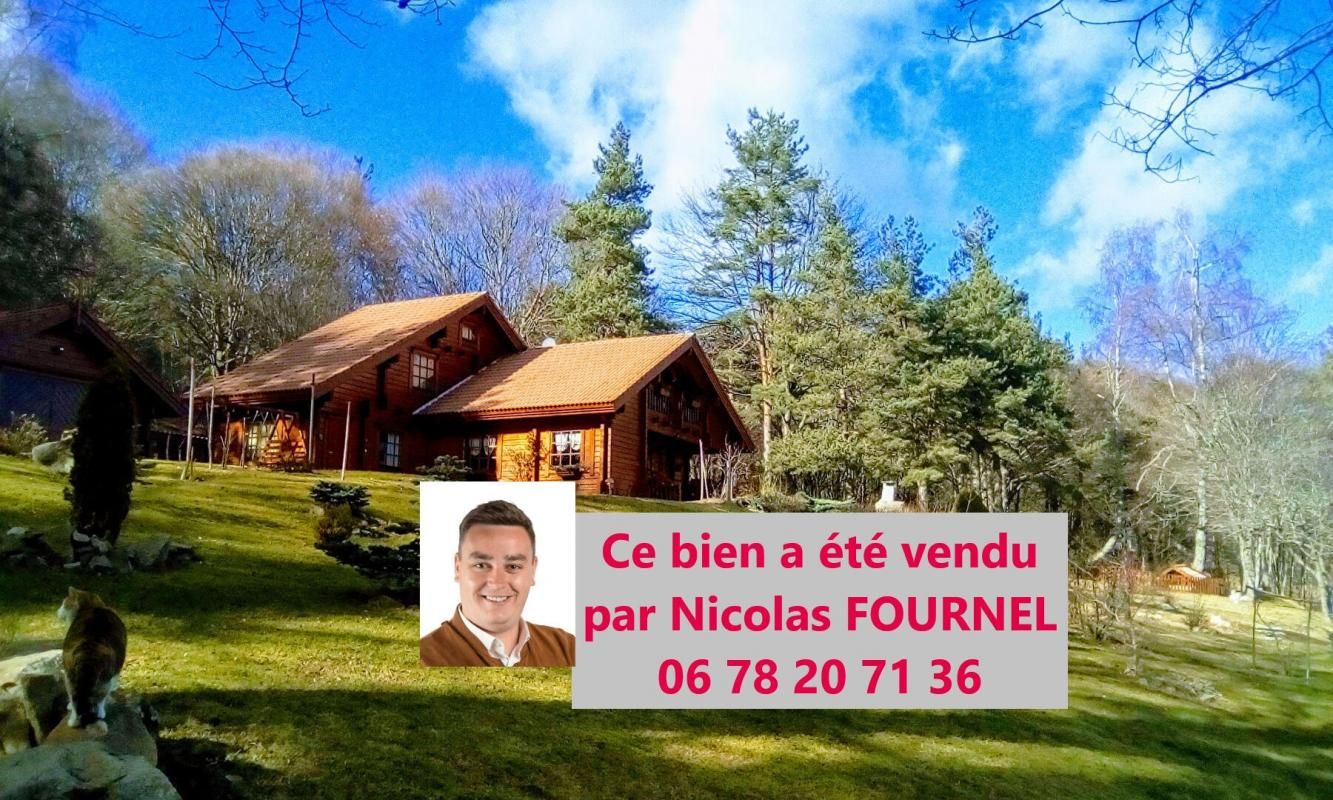 St Genest Malifaux maison type chalet madriers croisés 130m² 3 chambres 2 garages 1 hectare de terrain