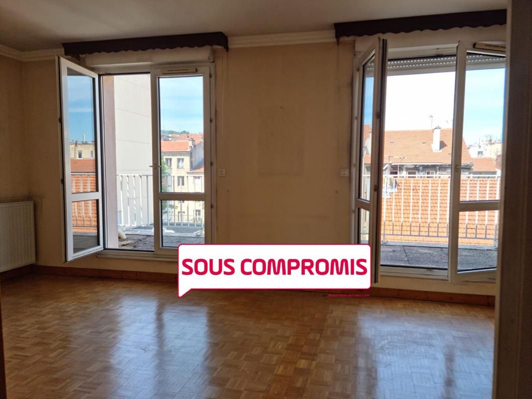 ***  SOUS COMPROMIS *** SAINT ETIENNE 42000 APPARTEMENT 62,67m² 1 chambre terrasse balcon garage cave