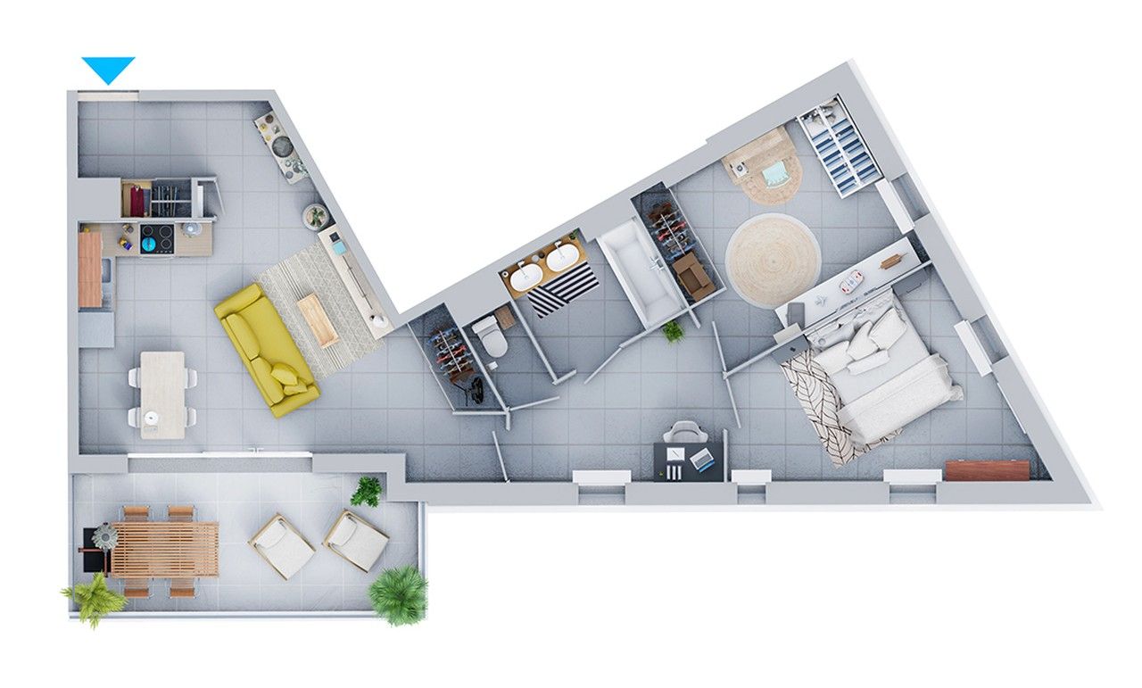 Appartement  2 pièce(s) 40 m2