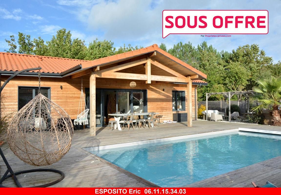 Maison bois Biscarrosse T4 récente avec piscine