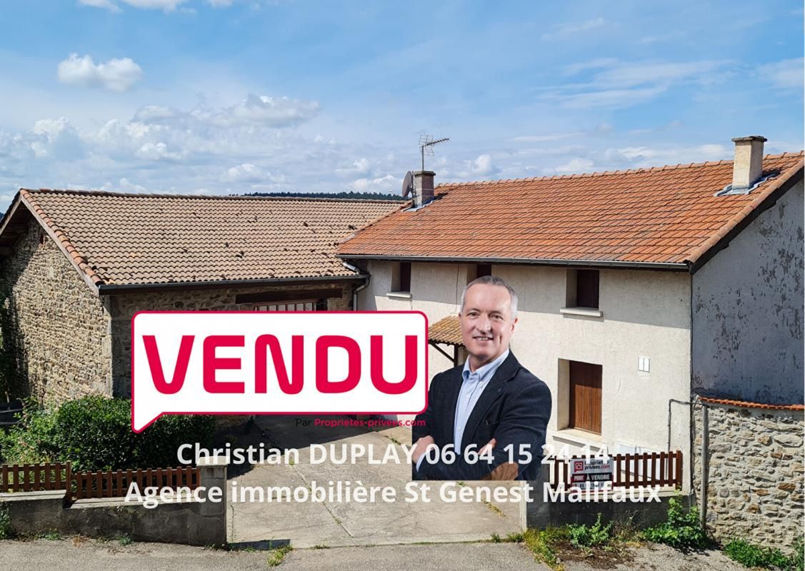 *** VENDU *** Saint Romain les Atheux 42660 corps de ferme 130m² habitables 4 chambres écurie-grange sur 900 m² de terrain 2 logements possible