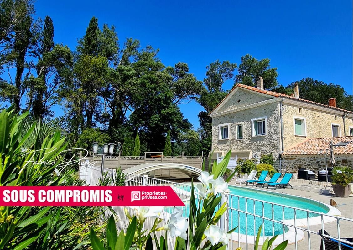 Mas en pierre avec appartement indépendant, dépendances et piscine