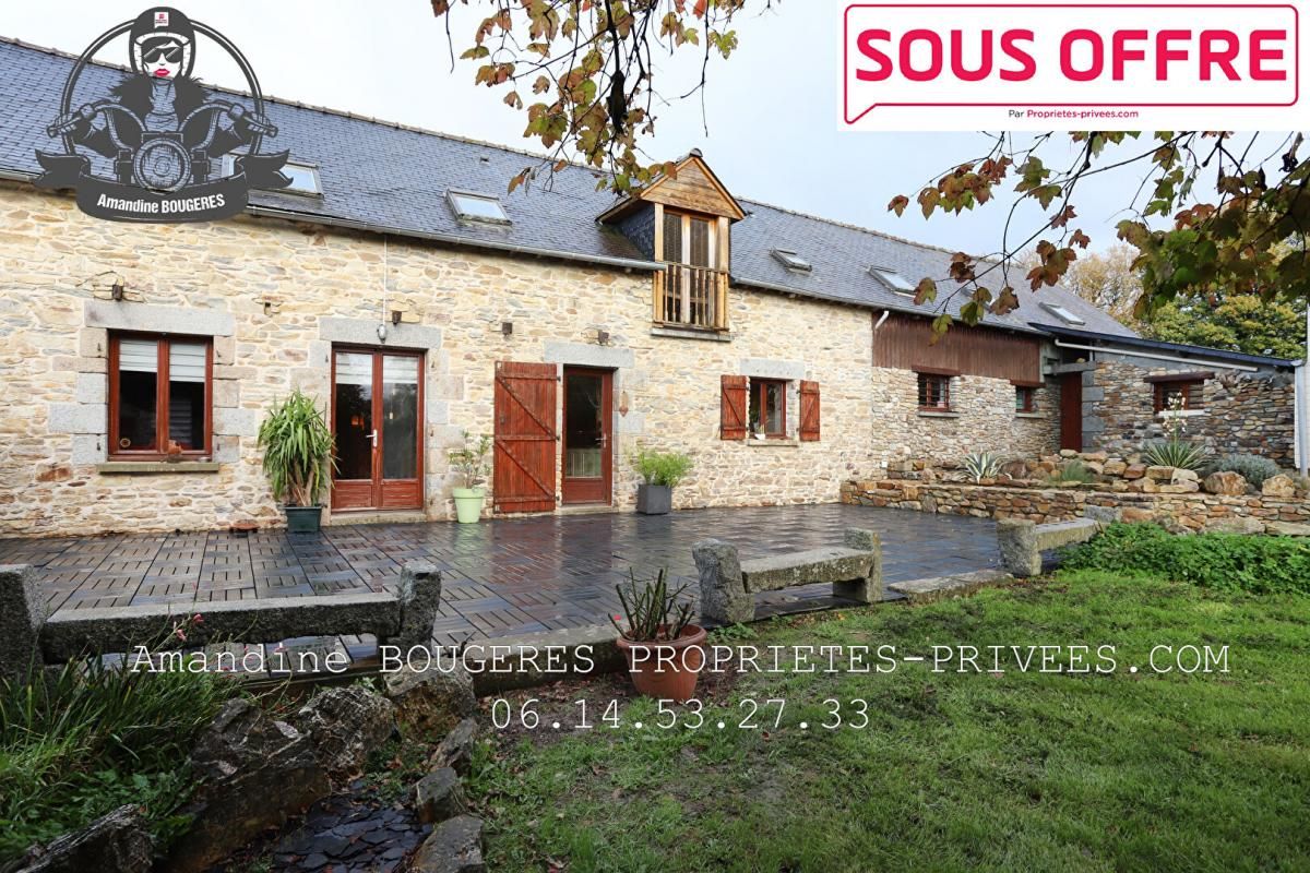 LONGERE EN PIERRE 4 CHAMBRES- 195 M²- 1 HECTARE- 385 540 EUROS HAI- GRANDES DEPENDANCES