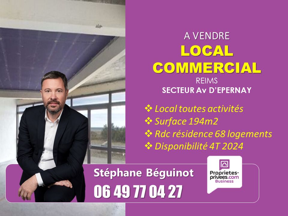 REIMS - EXCLUSIVITE, Local commercial 194 ,51m²