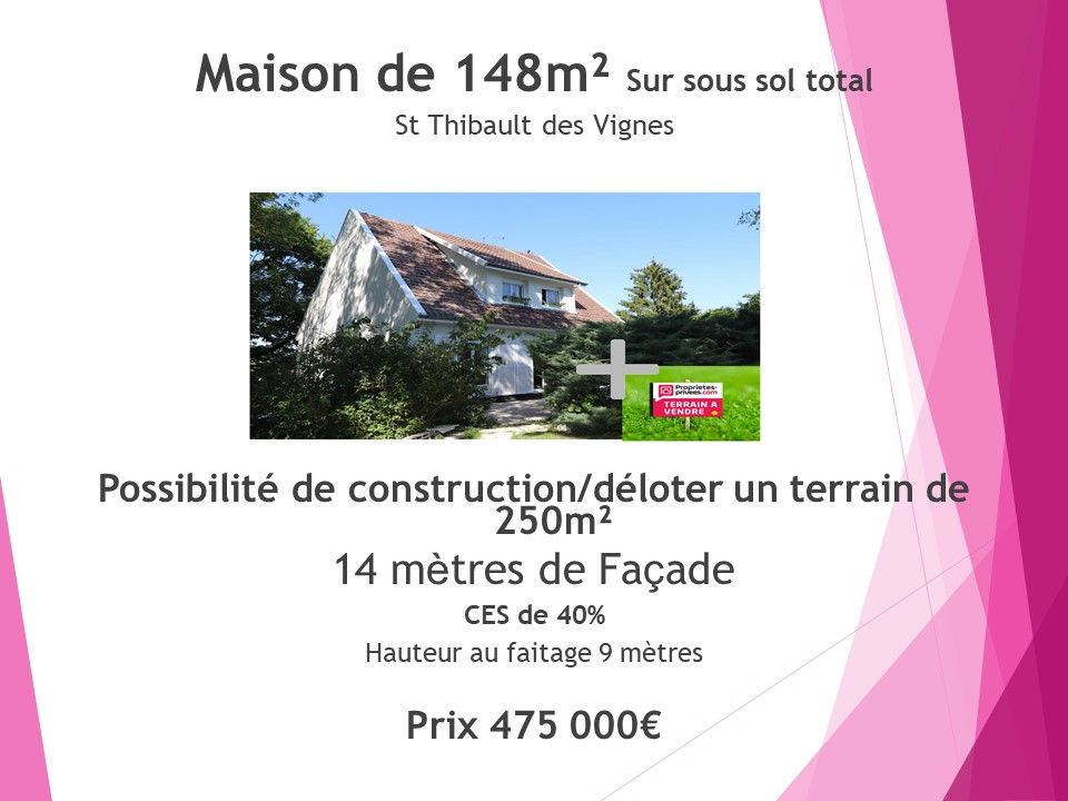 Maison St Thibault Des Vignes 7 pièce(s) 148 m²