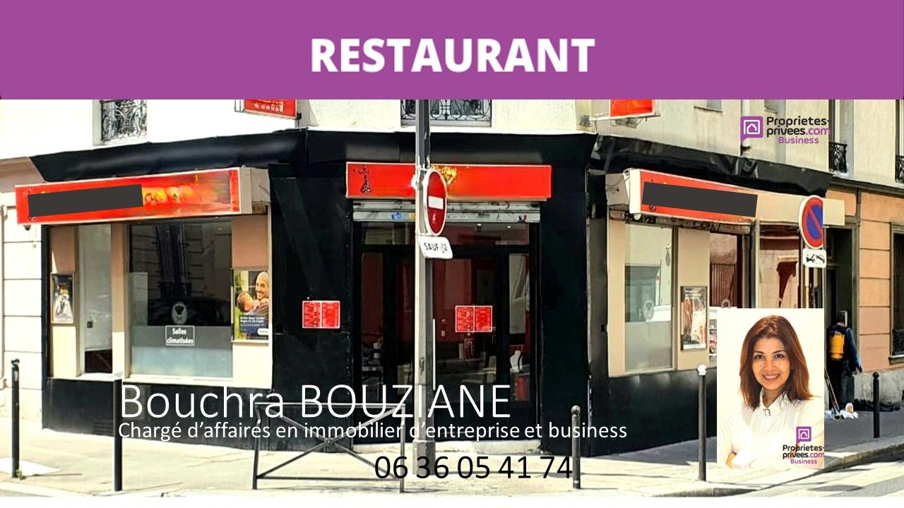 75019 PARIS - RESTAURANT D'ANGLE , GRANDE VITRINE