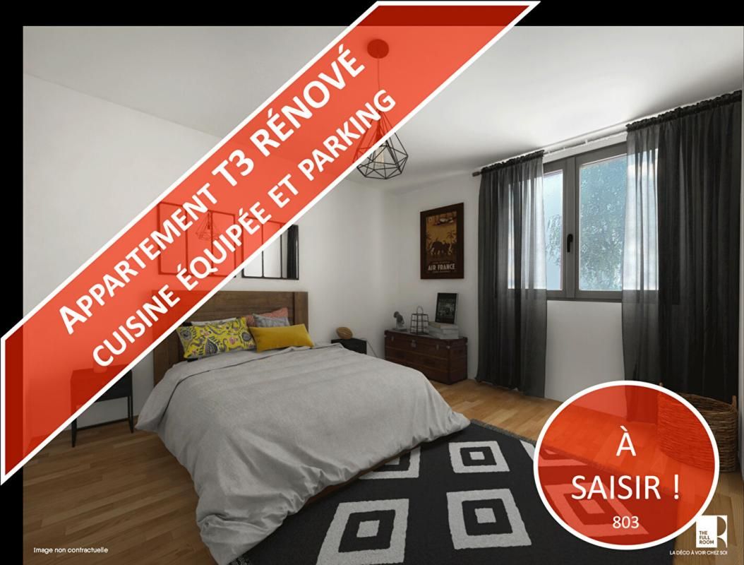 Bel appartement  RENOVE lumineux T3 d'environ 73 m²  avec parking
