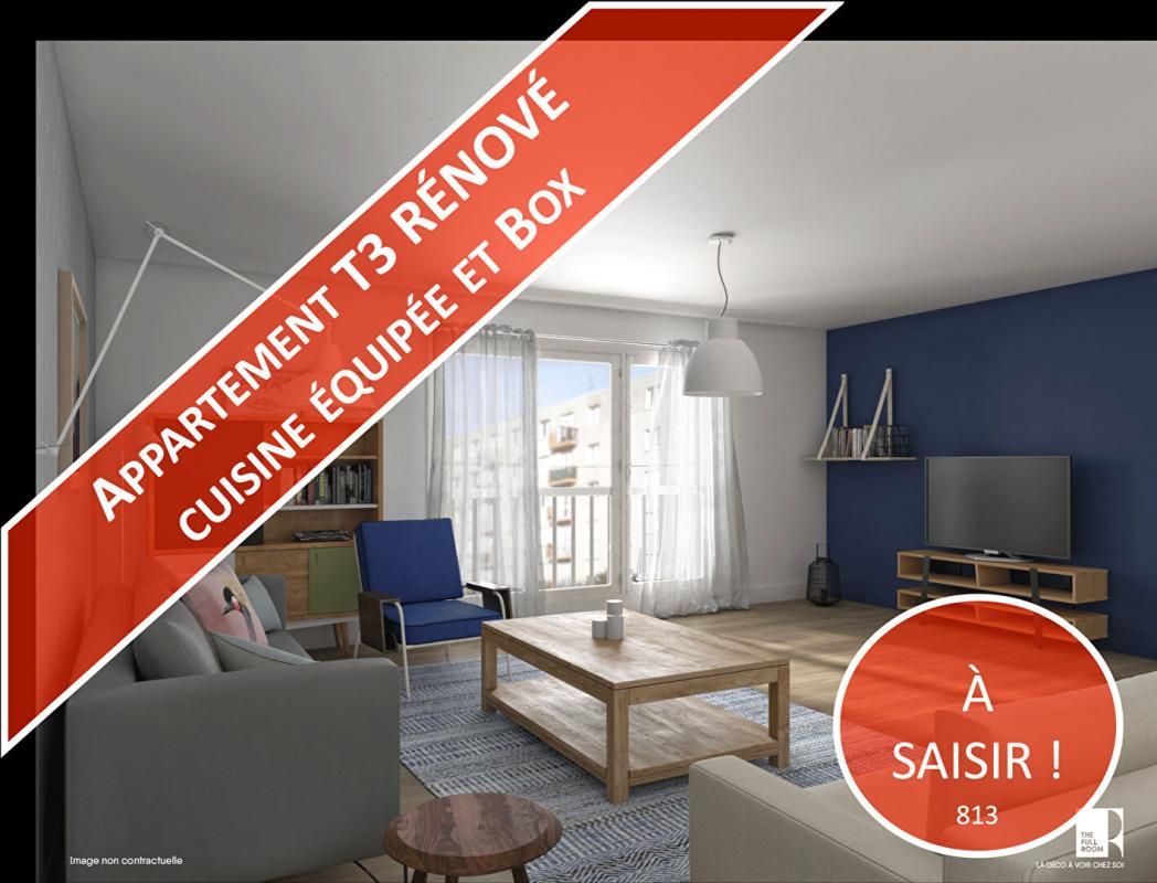 ROUEN Bel appartement RENOVE lumineux T3 d'environ 73 m² avec parking 1