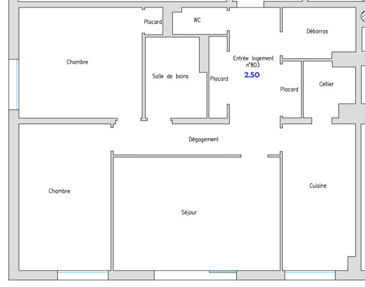 ROUEN Bel appartement RENOVE lumineux T3 d'environ 73 m² avec parking 3