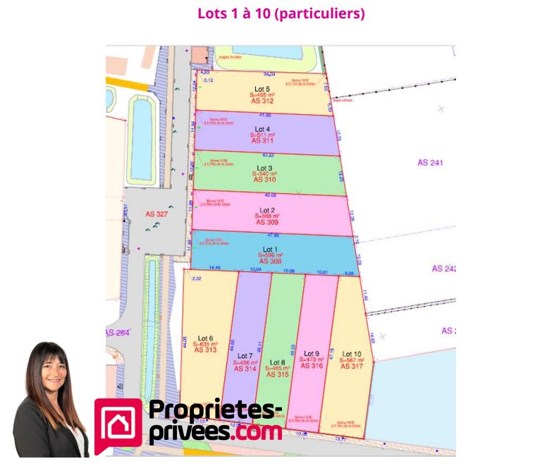 Terrain constructible et viabilisé Mably 576 m2