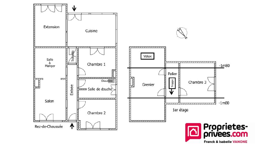 PREMESQUES Semi plain pied à rénover - 3 chambres + garage + jardin + hangar - 3