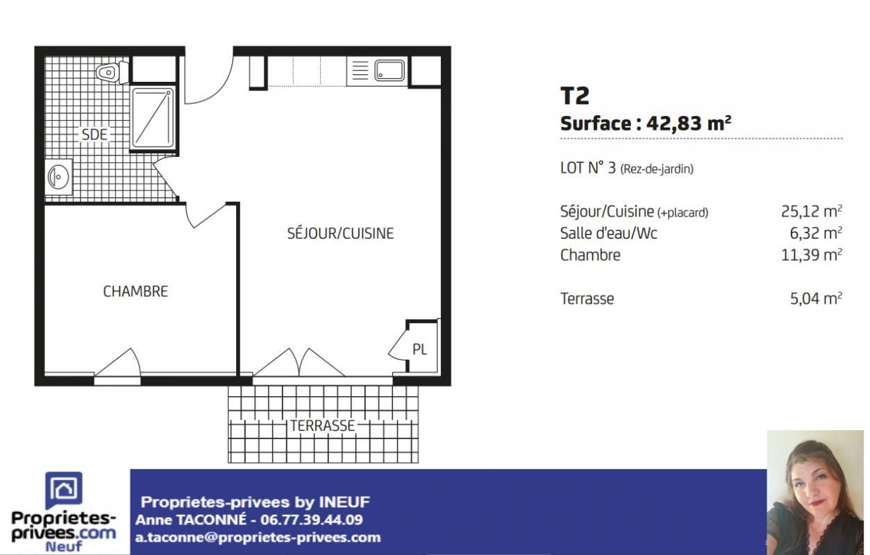Appartement  2 pièces au rez de jardin
