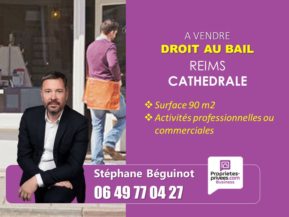 REIMS CATHEDRALE - CESSION DE BAIL, LOCAL COMMERCIAL 90 m²