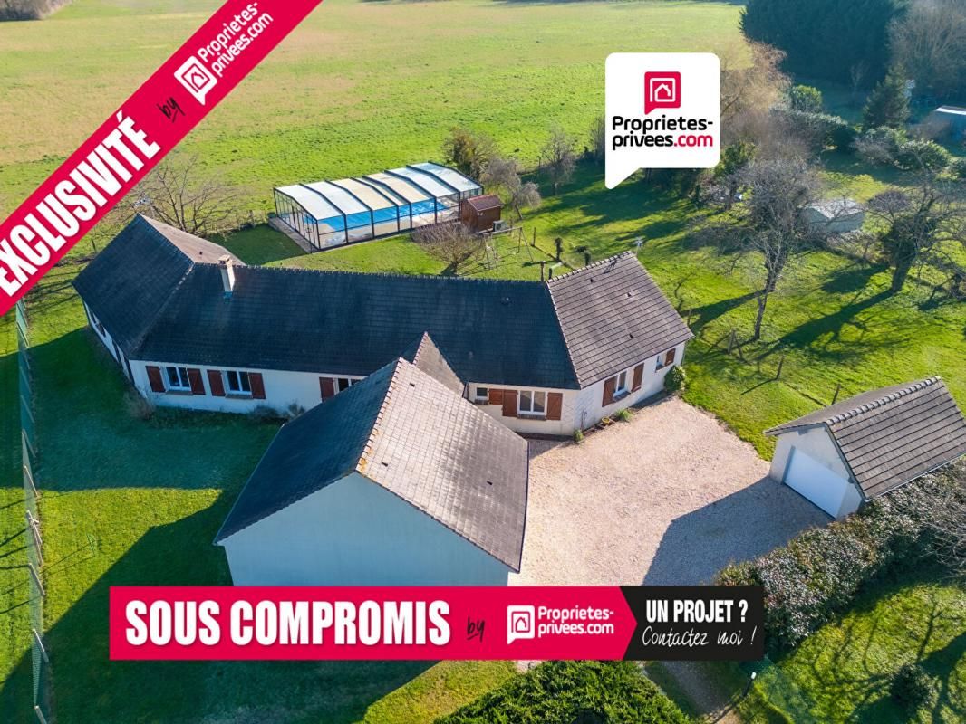 Maison PLAIN-PIED 8 pièces 216m2 6 ch triple garage jardin 1700m2 piscine 398000 HAI