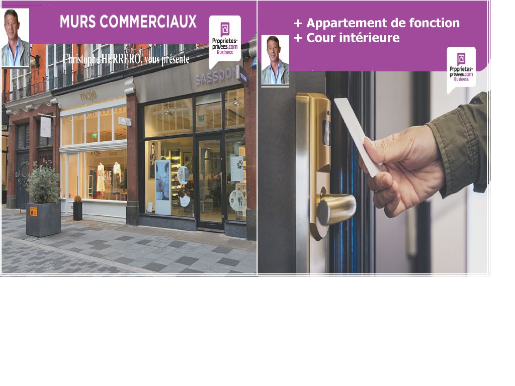 SECTEUR MONTPELLIER - Murs Commerciaux 30m² avec vitrine + Appart T2 40 m² +  60 m² de cour intérieure + possible T2 supplémentaire