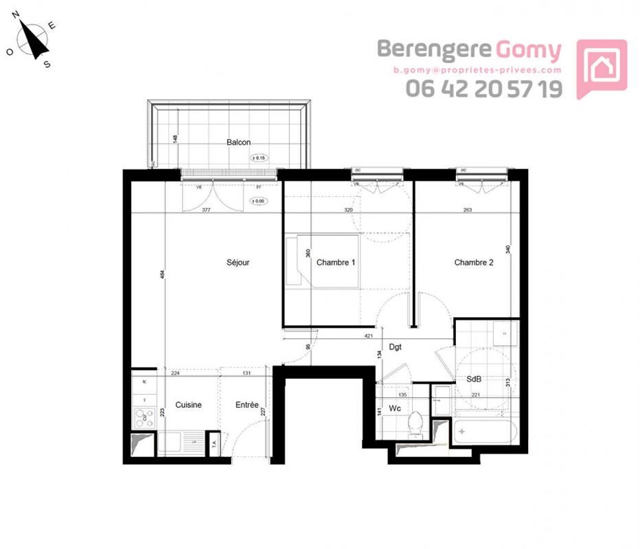 Appartement Franconville 3 pièces de 57,44 m2 quartier Gare