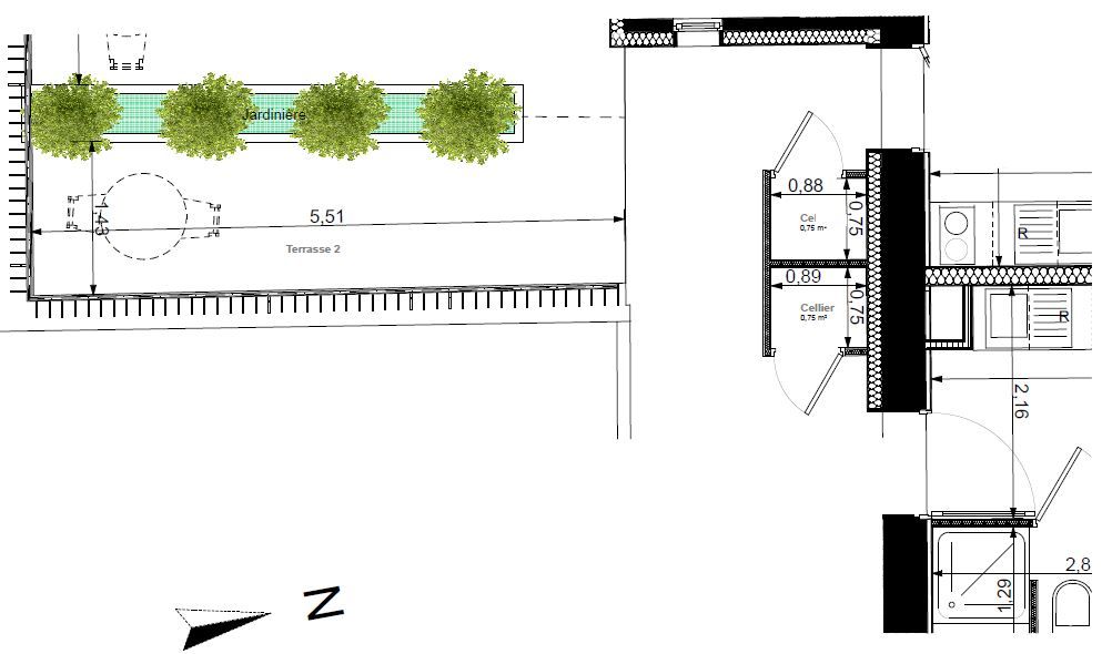 LYON-3E-ARRONDISSEMENT Appartement Lyon 1 pièce(s) 23.72 m² avec terrasse 3