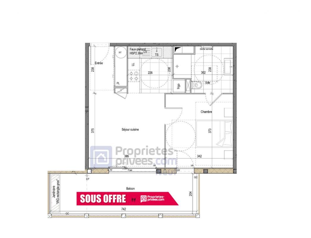 Appartement Concarneau 2 pièces 43.50 m2 et parking en sous-sol