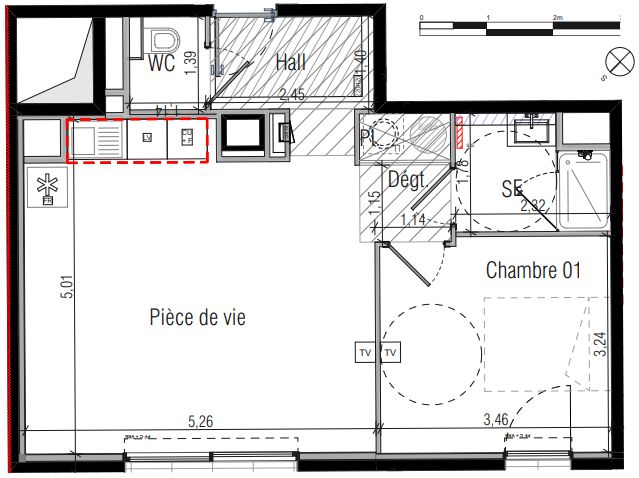 BEZIERS Hérault BEZIERS 34500. Appartement  T2 avec terrasse exposition Sud-est 3