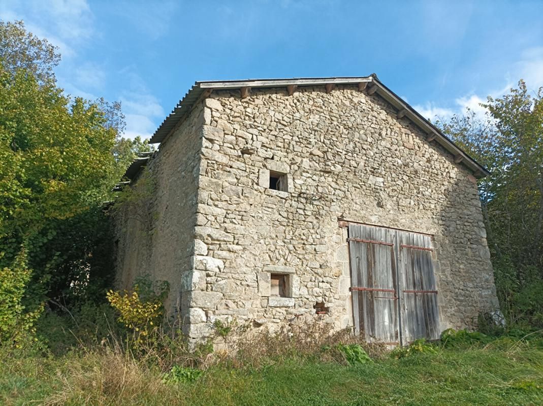 Grange avec bois et prairie