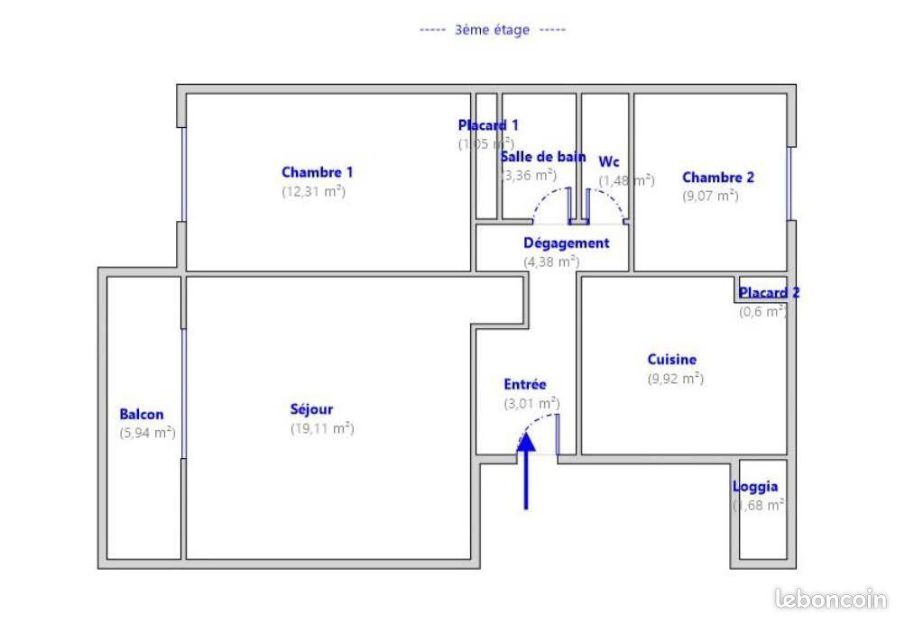 AVIGNON Appartement  3 pièce(s) 65 m2 4