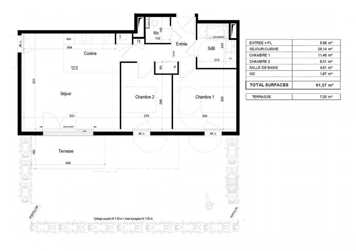 CRACH Appartement Crach 3 pièce(s) 61.57 m2 avec Jardin, terrasse, et parking 2