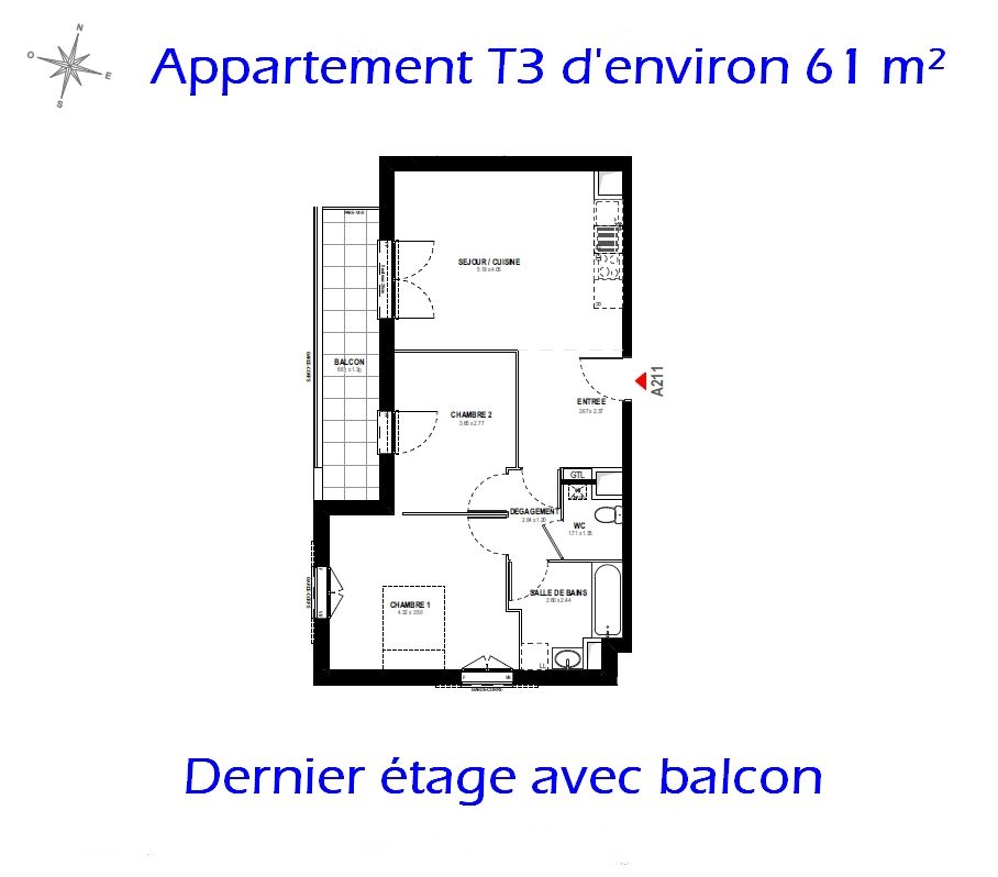 Appartement T3 AURAY Proche centre