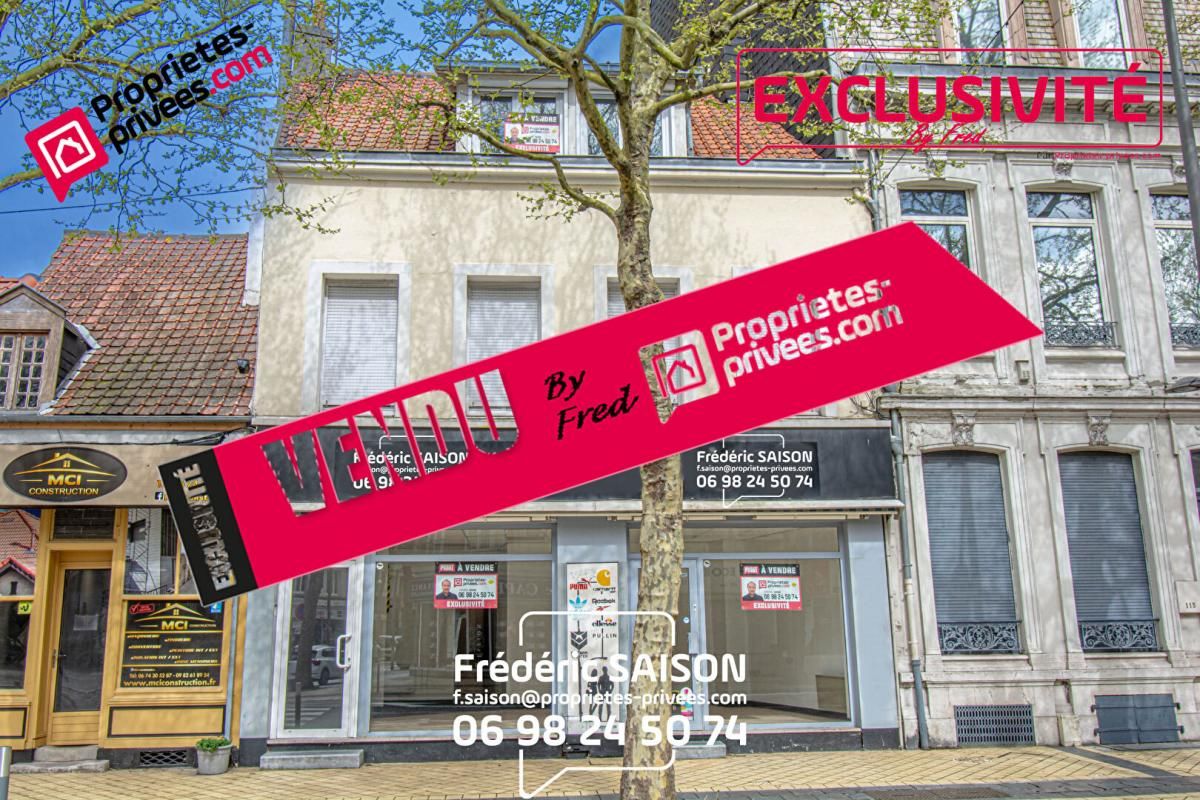 CALAIS - 62100 - IMMEUBLE - 4 LOTS - LOCAL COMMERCIAL- 1 T2 avec cour - 2 T3