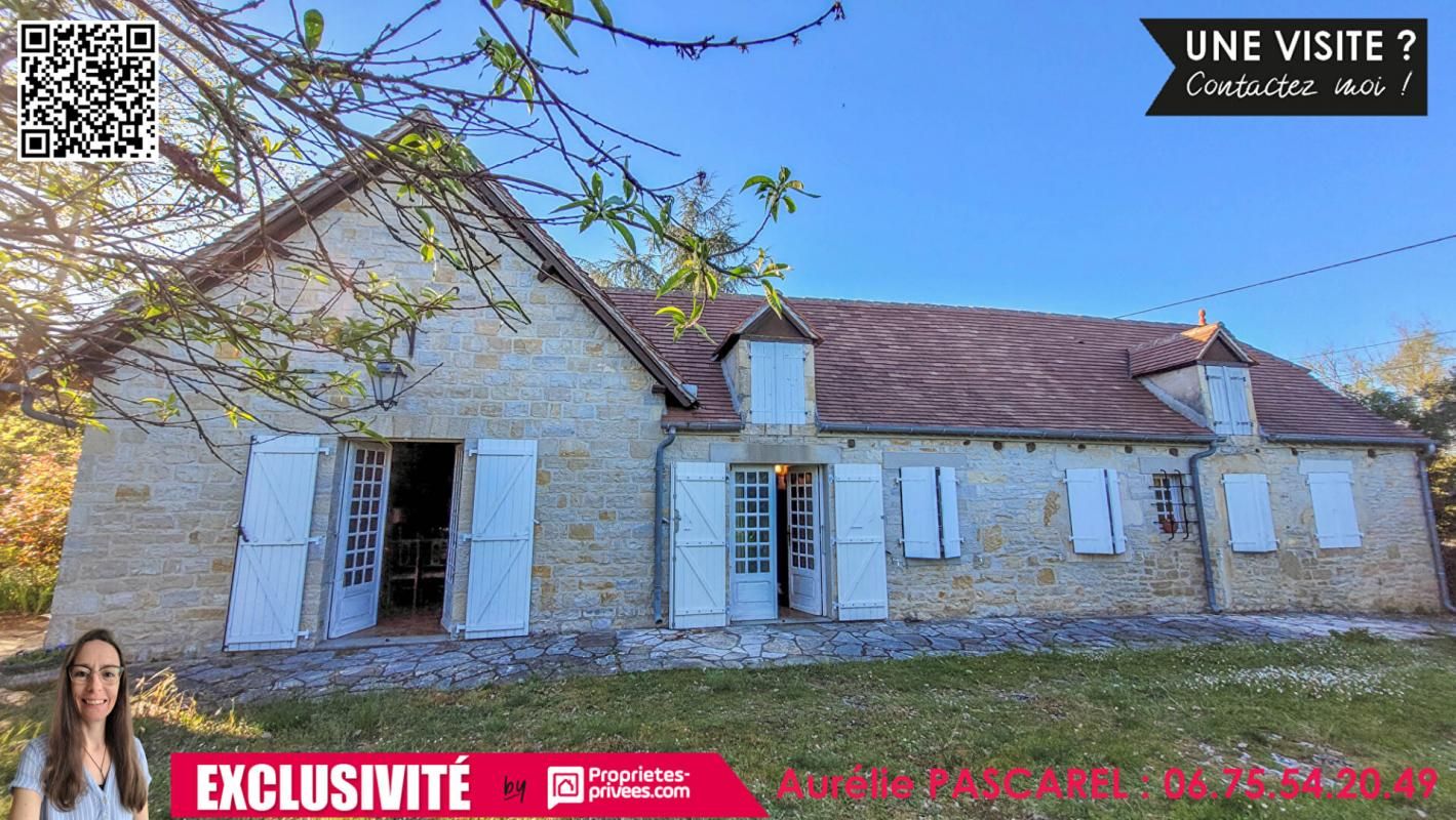 EXCLUSIVITE - Martel (46600) MAISON LONGERE en PIERRE DE PAYS d'environ 84 m2 + DEPENDANCES sur TERRAIN DE 7000M²