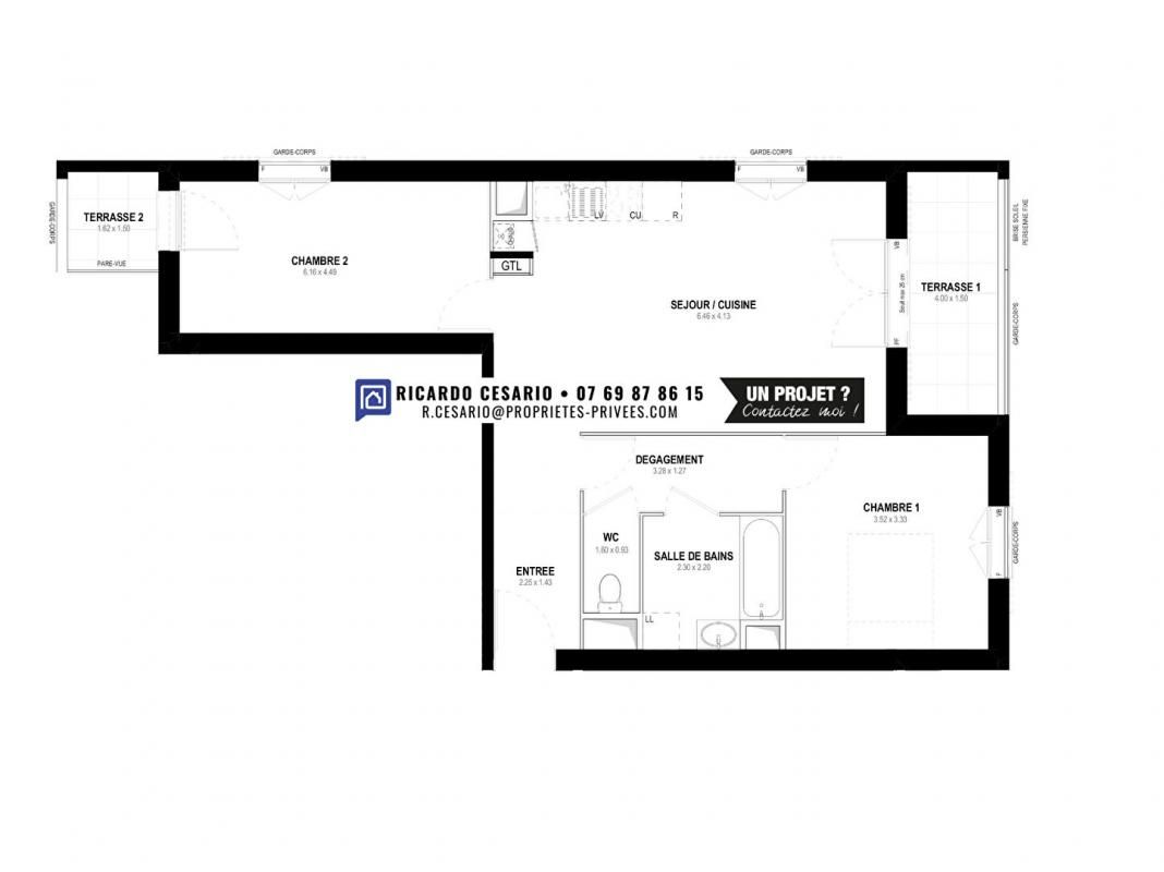 AURAY Appartement Auray 3 pièces 66.10 m2 3