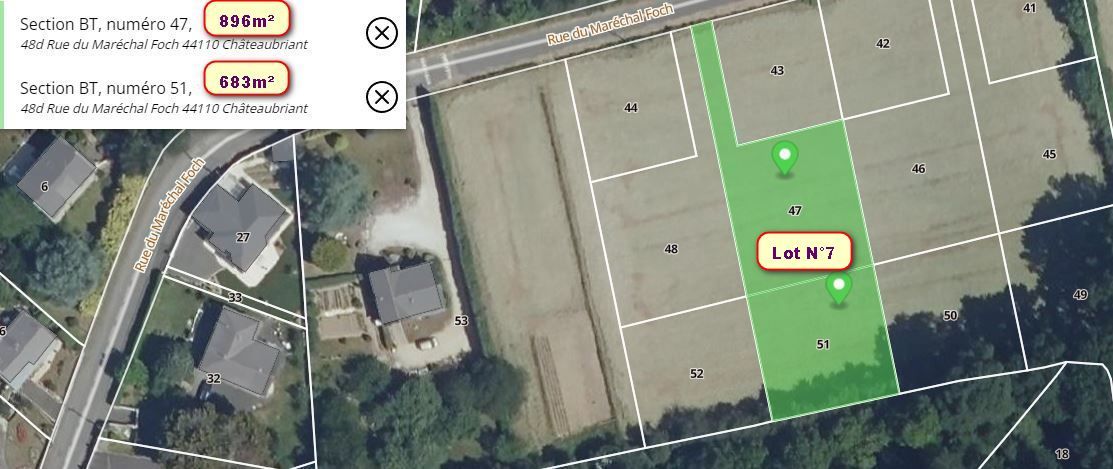 CHATEAUBRIANT 3 lots de Terrain à Bâtir Chateaubriant - LOT 5 - 1895 m2, dont 908m² en zone constructible 4