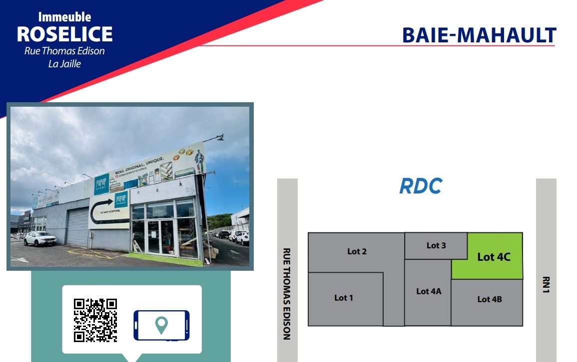 BAIE MAHAULT - LOCAL COMMERCIAL 200 M², LA JAILLE